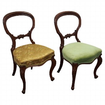 Pair of Victorian Balloon Back Chairs