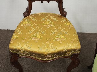 Antique Pair of Victorian Balloon Back Chairs