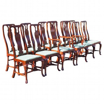 Set of 12 George II Style Mahogany Dining Chairs