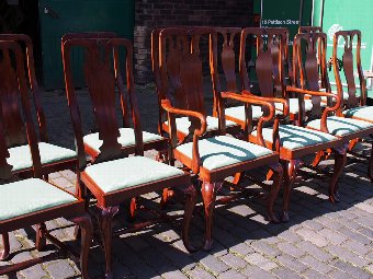 Antique Set of 12 George II Style Mahogany Dining Chairs