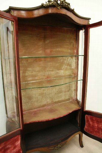 Antique French Serpentine Front Vernis Martin Cabinet