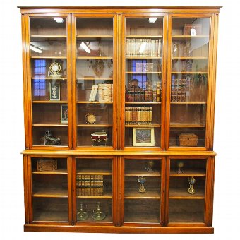 Victorian Red Walnut Cabinet Bookcase or Display Cabinet