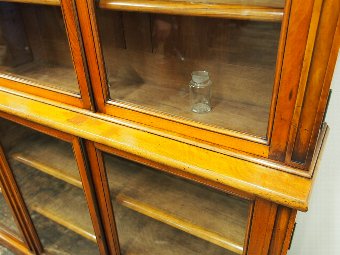 Antique Victorian Red Walnut Cabinet Bookcase or Display Cabinet