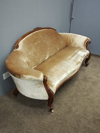 Antique Victorian Carved Walnut Sofa