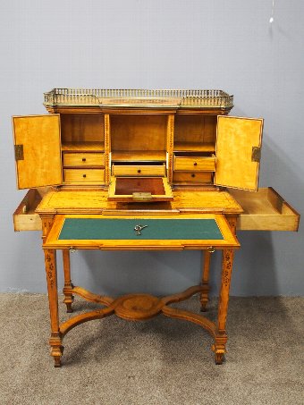 Antique Edwards and Roberts Satinwood Writing Desk