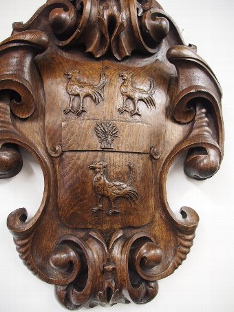 Antique Victorian Carved Shield Plaques