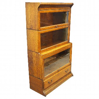 Oak Sectional Bookcase with Drawer