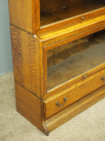 Antique Oak Sectional Bookcase with Drawer
