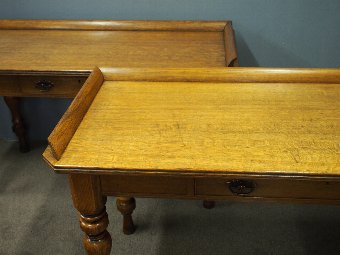 Antique Pair of Victorian Oak Side Tables