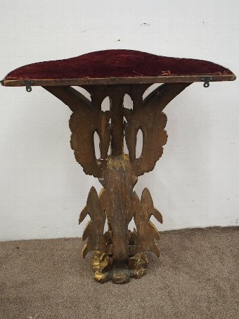 Antique Chippendale Style Carved Giltwood Heron Side Table