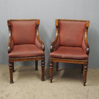 Pair of Mahogany Library Chairs