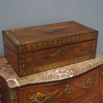 Regency Rosewood and Brass Inlaid Lap Desk