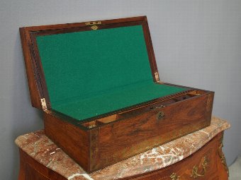 Antique Regency Rosewood and Brass Inlaid Lap Desk