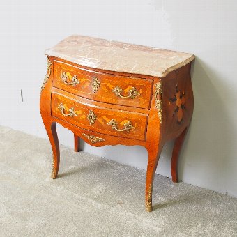 Louis XV Style Kingwood Marble Top Commode