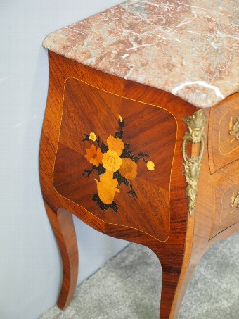 Antique Louis XV Style Kingwood Marble Top Commode