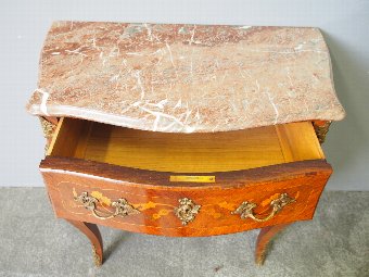 Antique Louis XV Style Kingwood Marble Top Commode