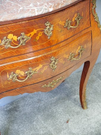 Antique Louis XV Style Kingwood Marble Top Commode