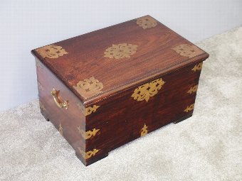 Antique Victorian Indian Rosewood Fitted Trunk