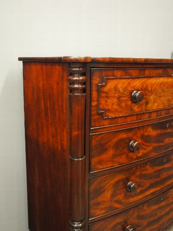 Antique Scottish William IV Mahogany Bow Front Chest of Drawers