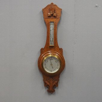 Oak Barometer and Thermometer