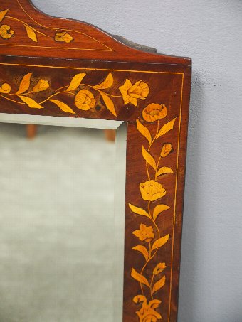 Antique Dutch Marquetry Wall Mirror
