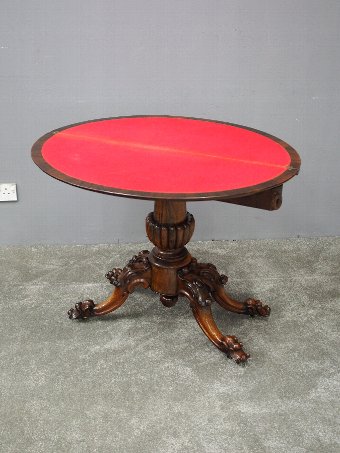 Antique Victorian Rosewood Games Table