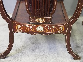 Antique Pair of Sheraton Style Mahogany and Inlaid Canterburys