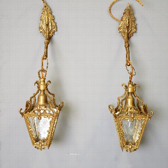 Pair of Venetian Style Wall Mount Lanterns