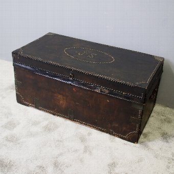 Leather Covered Camphor Wood Trunk