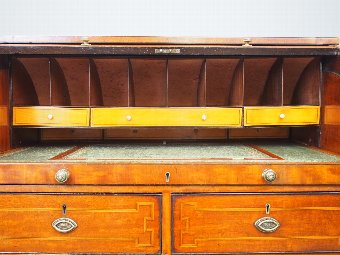 Antique Late George III Mahogany and Inlaid Cylinder Desk