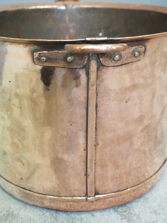Antique Large Seamed Copper Pot or Log Basket