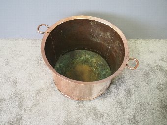 Antique Large Seamed Copper Pot or Log Basket