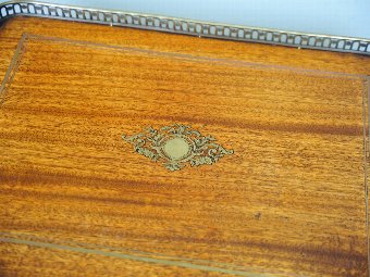 Antique French Brass Inlaid Tiered Occasional Table