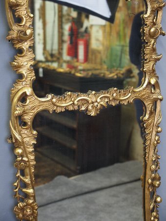 Antique Pair of Large Carved Giltwood Wall Mirrors 