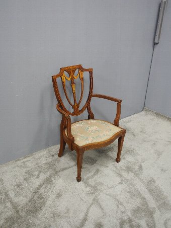 Sheraton Style Mahogany Inlaid Armchair