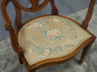 Antique Sheraton Style Mahogany Inlaid Armchair