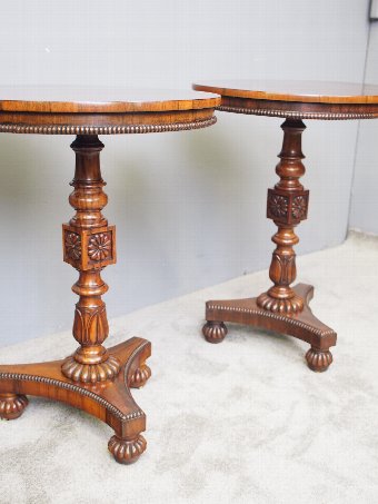 Antique Pair of Rosewood and Goncalo Alves Occasional Tables