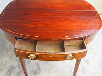 Antique George III Mahogany Inlaid Foldover Tea Table