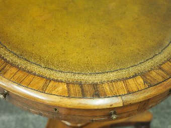 Antique Small George IV Rosewood and Leather Top Drum Table