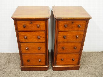 Antique Pair of Mid Victorian Mahogany Chest of Drawers or Bedsides