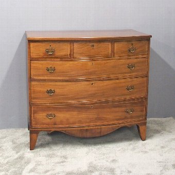 George III Inlaid Mahogany Bow-front Chest of Drawers