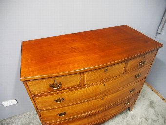 Antique George III Inlaid Mahogany Bow-front Chest of Drawers
