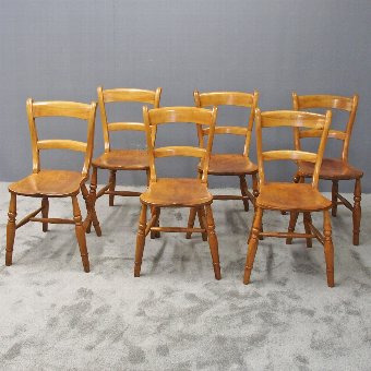 Set of 6 Satin Birch Dining Chairs