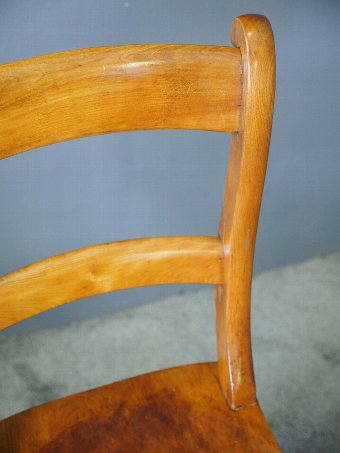 Antique Set of 6 Satin Birch Dining Chairs
