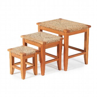 Set of 3 Oak Orkney Stools
