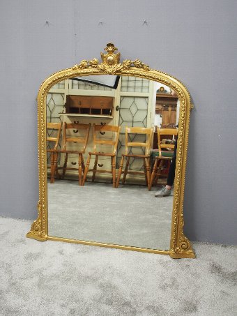 Antique Victorian Carved and Gilded Overmantel Mirror