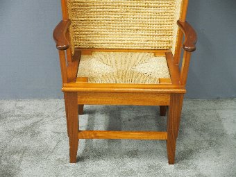 Antique Scottish Oak Hooded Orkney Chair
