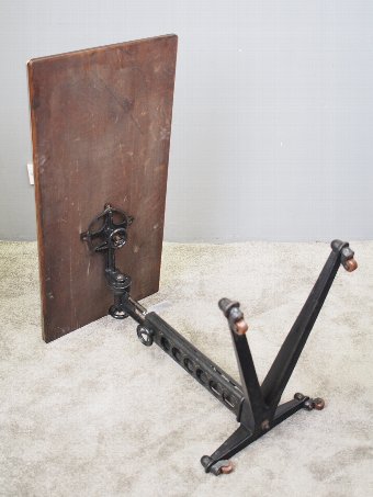 Antique Victorian Oak and Iron Adjustable Reading Table