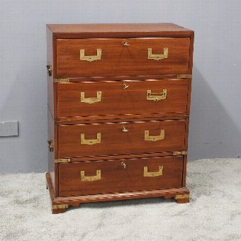 Handmade Military Secretaire Chest of Drawers