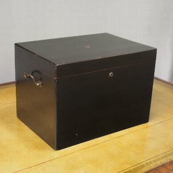 Ebonised and Lacquered Deed Box